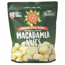 Premium Whole Kernel Macadamia Nuts, Dry Roasted with Sea Salt, 100 Hawai'i-...
