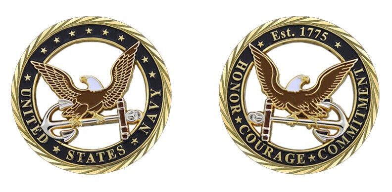 US Navy Eagle Cut Out Military Challenge Coin
