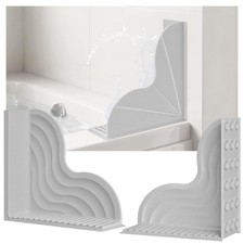 No-Adhesive Silicone Shower Splash Guard - 2 Packs Reusable Shower Corner Wat...