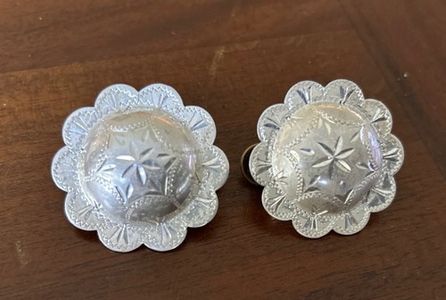 2 Vintage Sterling Silver Concho 1-1/2” Screw-Back Approx. 21g - Imagen 1 de 7