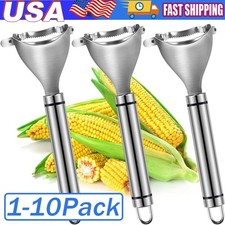 Stainless Steel Corn Cob Peeler Stripper Remover Kitchen Cutter Thresher Tool US