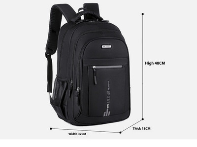 Men's Backpack laptop Travel School Bag Large Capacity Black Waterproof Universi
