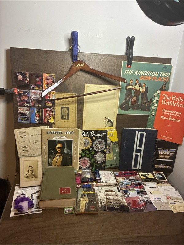 Vintage Estate Ephemera  Photos Books Toys VHS Jewelry