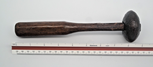 Rare Antique Knapping Hammer/Mallet Used in Macadamizing w/Original Oak Handle - Picture 3 of 10
