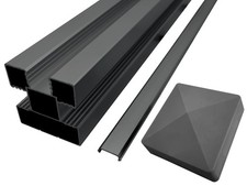 WPC Zaunpfosten Zaun Aluminium Alu Pfosten Sichtschutz anthrazit 7x7 cm