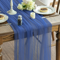 Tischband Gaze Marineblau TüLl 150X300 Cm, Hochzeit Dekoration Urlaub Party Ge