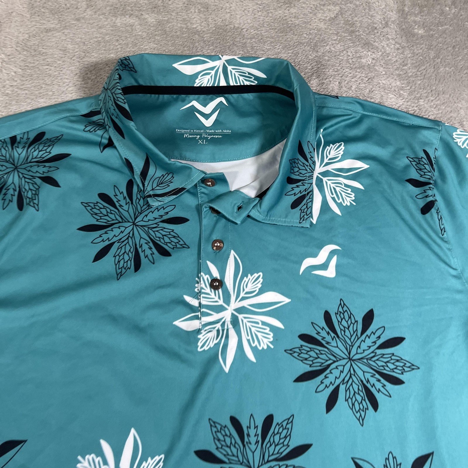 Missing Polynesia Performance Polo Shirt Mens XL … - image 3