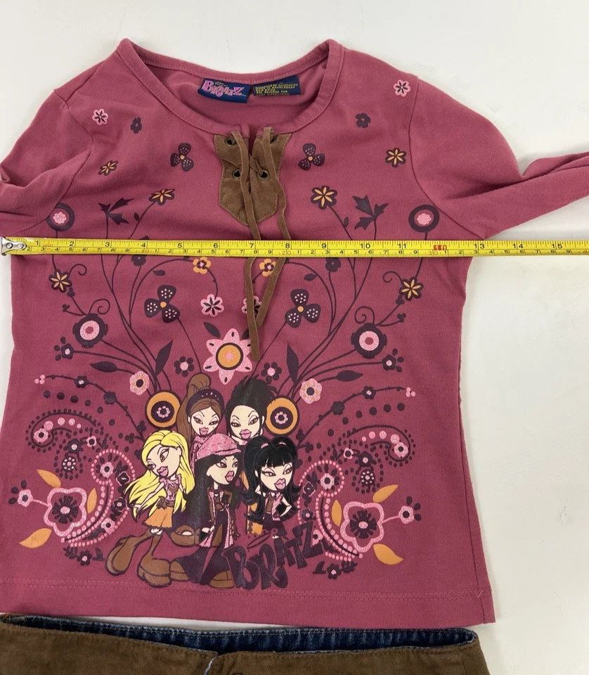 Vintage Y2K Bratz Girls Size M 7/8 Outfit Set Denim Skirt & Shirt - Image 3 of 4