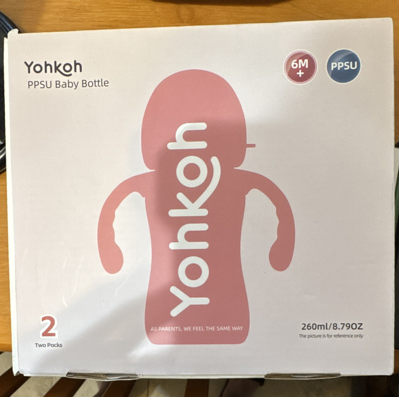 Yohkoh PPSU Baby Bottles 2-Pack 260ml 6M+ Wide Neck Anti-Colic Fast Flow