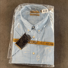 Roundtree  Yorke Gold Label Check Short Sleeve Button Up Shirt Non-Iron XL NWT