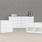 4 Piece Bedroom Dresser Set White Finish Chest Nightstand Storage