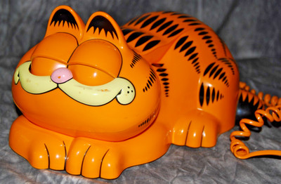 Vintage 1980s Tyco Garfield Phone Model 1207 Landline Animated Eyes Tested Works