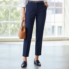 Talbots High-Waist Hampshire Ankle Length Pants Black 14W Womens Plus Stretch