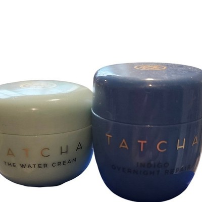Tatcha EMPTY Sample Jars Water Cream Indigo Overnight Repair Travel Mini Set