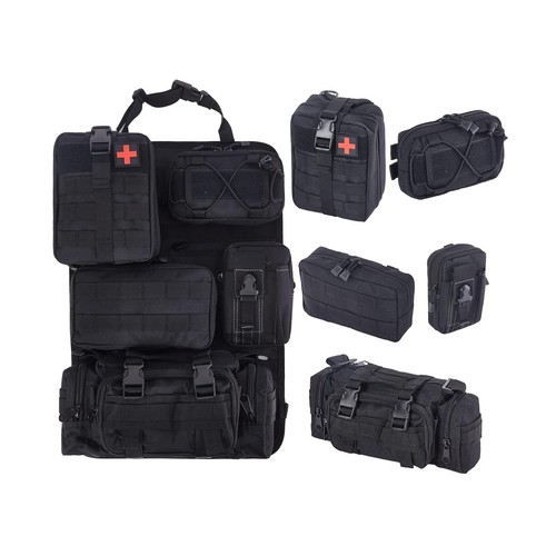 Tactical Vehicle Organizer MAIKER Tactical Car Seat Organizer - 5 Detachable Molle Pouches For Vehicle Storage Seat Back Organizer