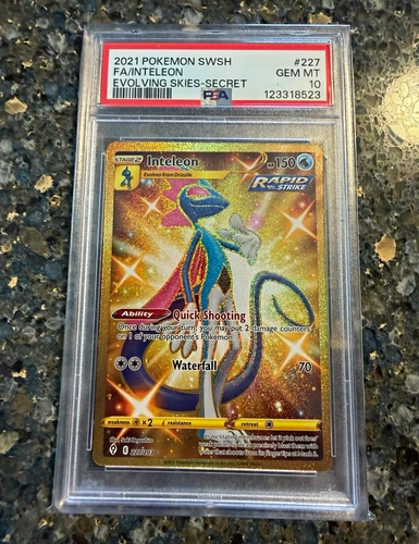Pokemon TCG 2021 Evolving Skies Secret Rare Holo PSA 10 Inteleon 227/203