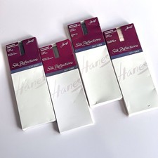 Hanes Silk Reflections Knee Highs Hose Reinforced Toe 8 Pair Black Nude Navy