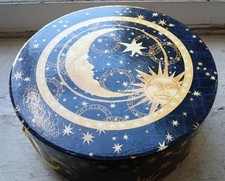 VTG 2002 Tri- Coastal Design Celestial Hat Box Storage Zodiac Sun Moon 12  x 5  