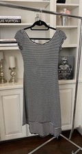 Solemio Black And White Striped Wrap Dress Size S