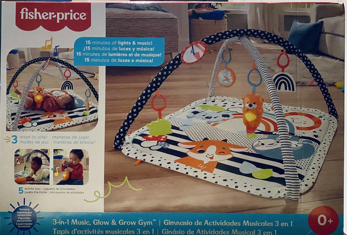 Fisher Price Infant Play Mat Activity Gym Tummy Time 3 in 1 Music Glow And Grow