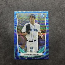 2014 Bowman Draft Chrome Blue Wave Refractor Austin Cousino #CDP82