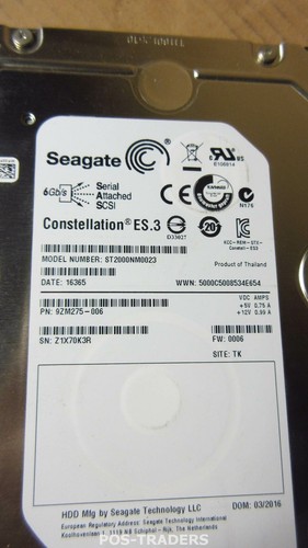 Disque dur SAS 6 Go/s 3,5" Seagate ST2000NM0023 2 To 7200 tr/min - DELL R510 - Photo 3/3