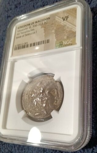 Tetradracma período helenístico griego, años 300 a.C. Seleucus I, NGC en muy buen estado - Imagen 2 de 3