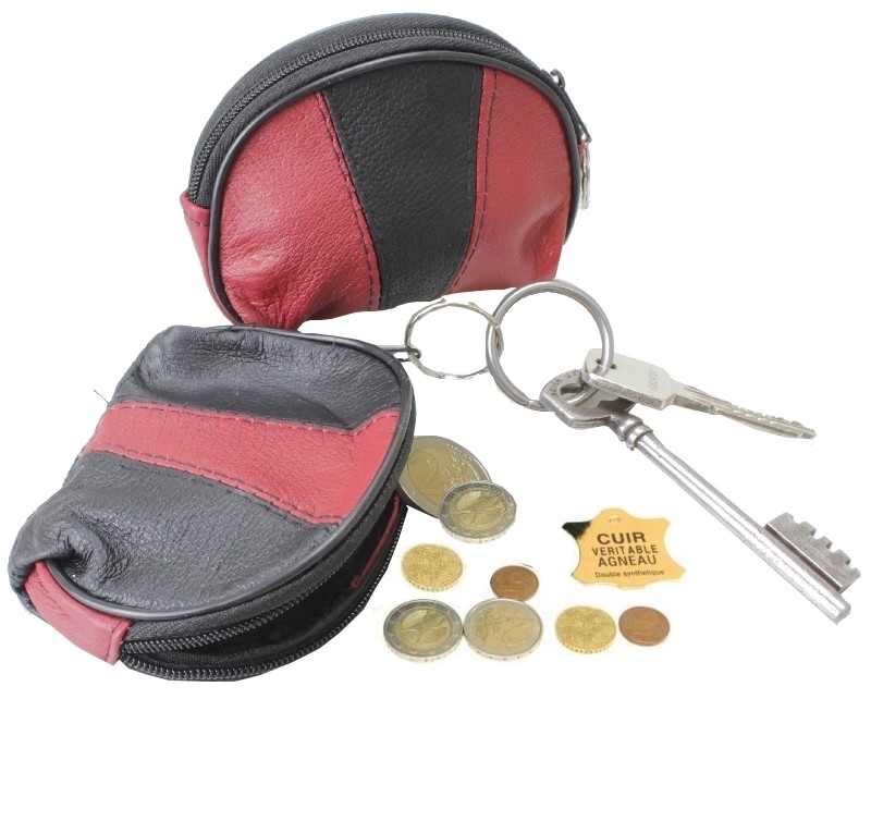 Porte-monnaie Mini ONEBO En Cuir Souple - Noir, Compartiment Zippé Avec Porte-clés - Pour Femme, Homme, Enfant