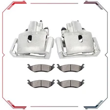 Rear Brake Calipers & Ceramic Pads Accessories Kit For 2005-2010 Dodge Ram 1500