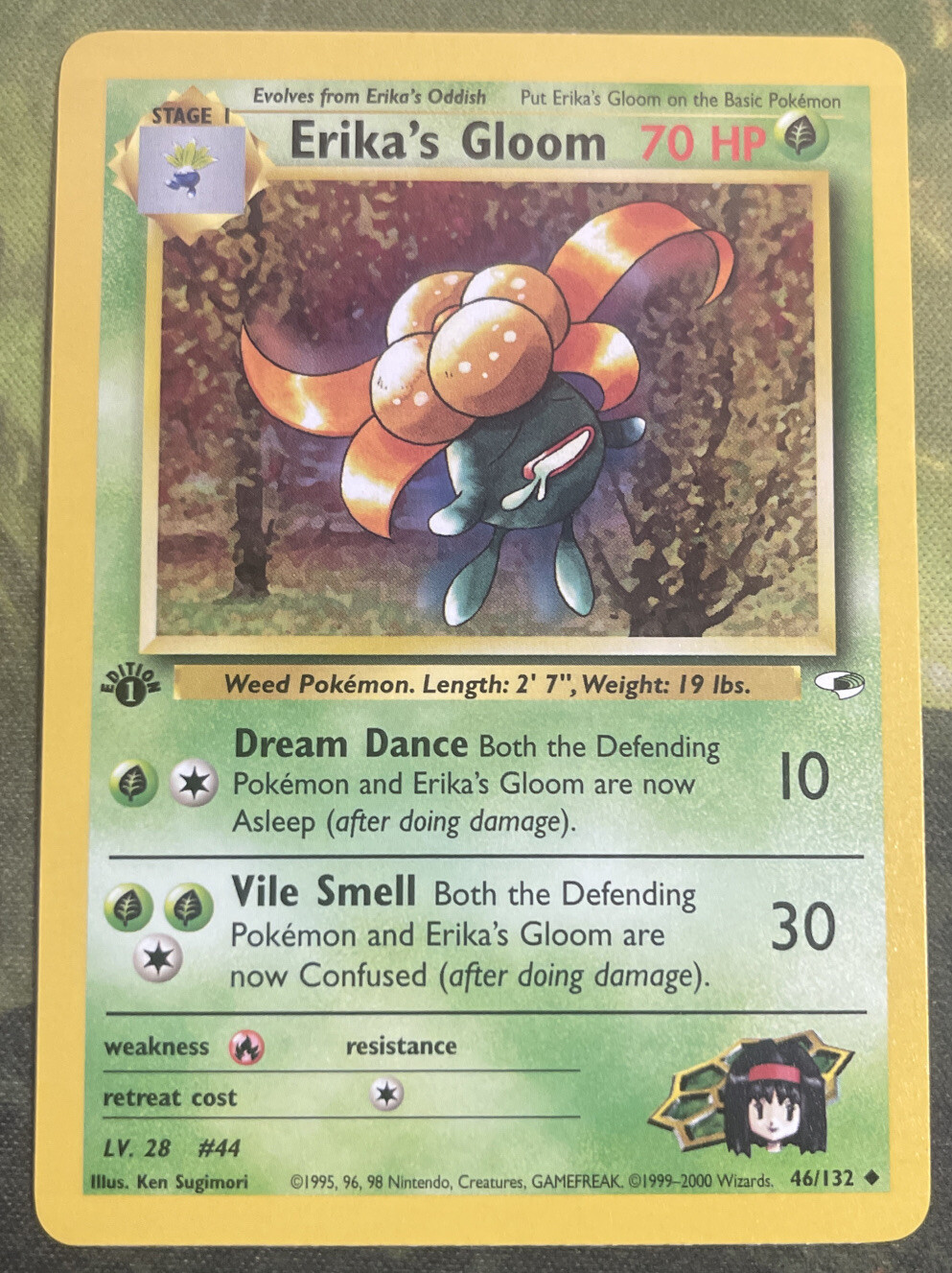 1st Edition Erika’s Gloom 46/132 - Gym Heroes - Near Mint