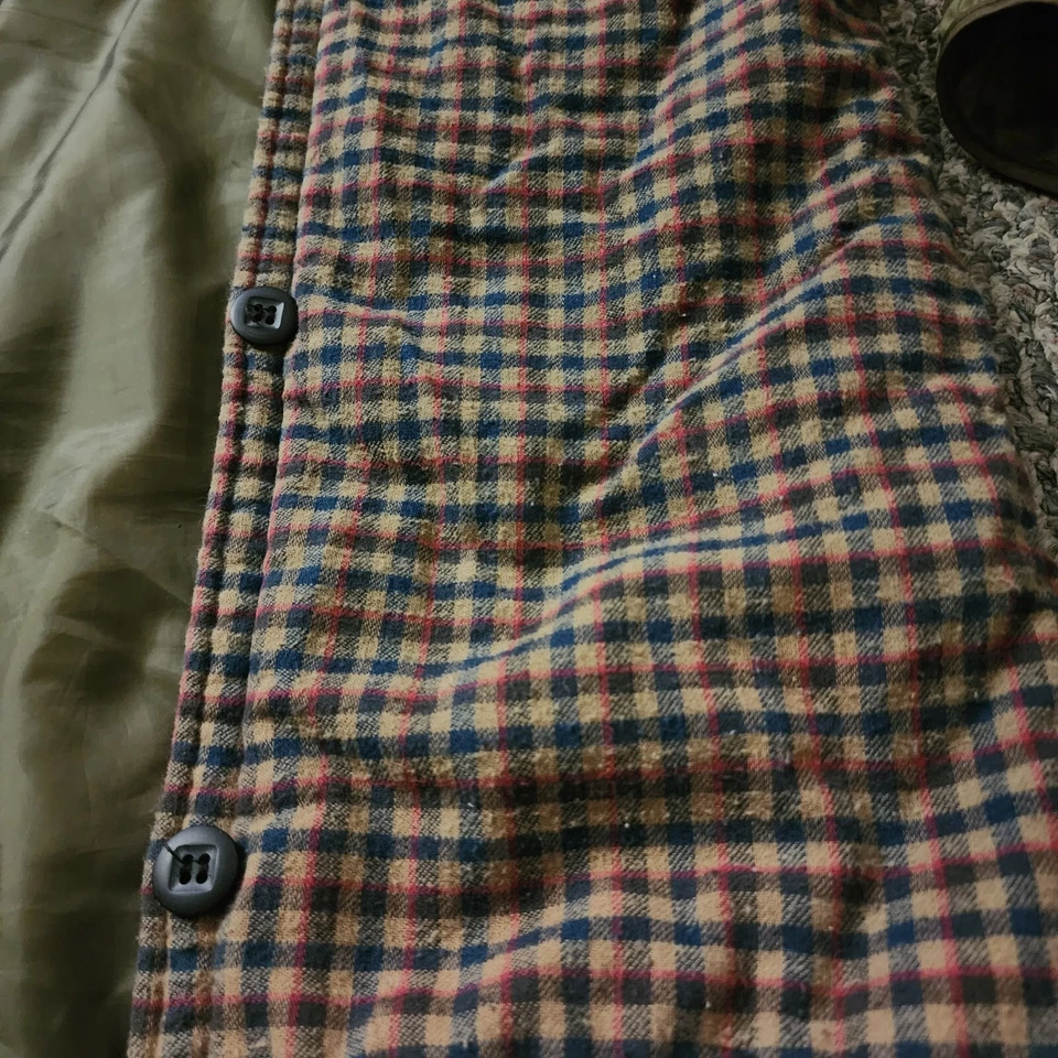 Vintage Primaloft Albany International Plaid Jacket Liner 80s 90s Green Medium - Image 2 of 4