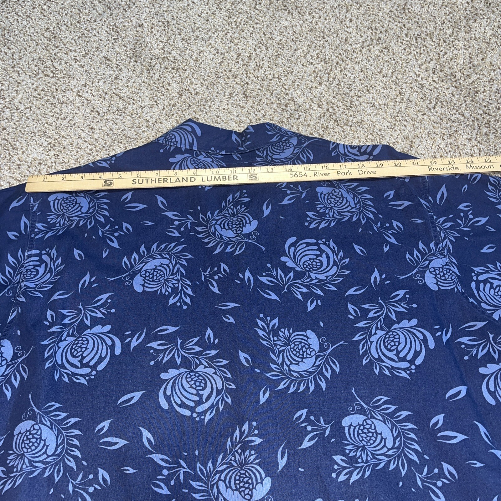 Polo Jeans Co. Ralph Lauren Blue Floral Hawaiian Short Sleeve Mens Shirt Large - View 9