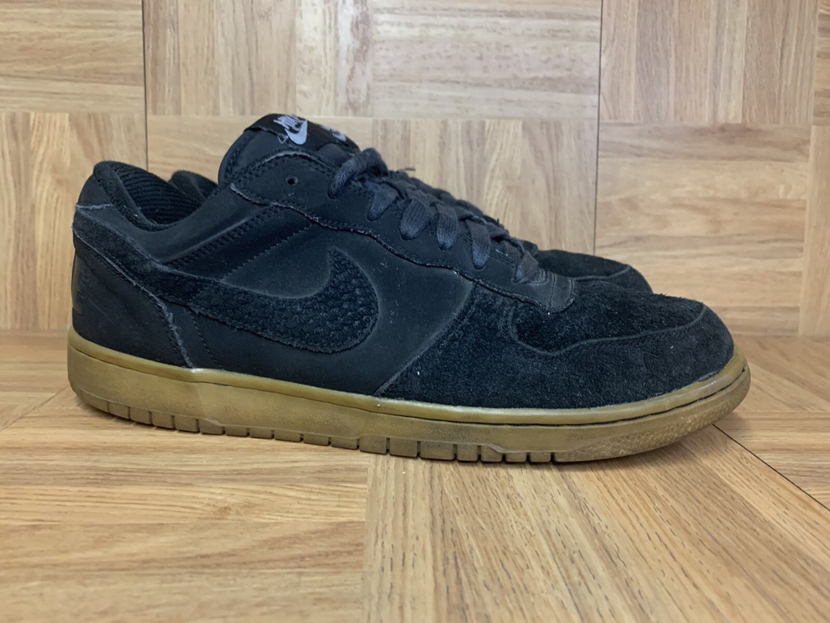 RARE🔥 Nike Big Low Lux Gum Light SB Black Suede Sz 10.5