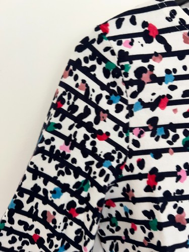 JOULES Harbour Top Size 10 Women's Cream Navy Stripe Leopard Print Cotton NEW - Picture 11 of 22