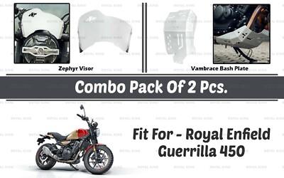 Zephyr Visor & Bash ''Plate Combo Pack Of 2 Pcs For Royal Enfield Guerrilla 450''