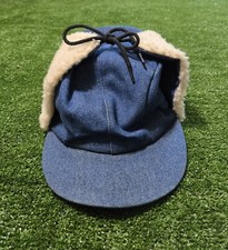 Vintage United Hatters Sherpa Lined Ear Fold Denim Hat Union