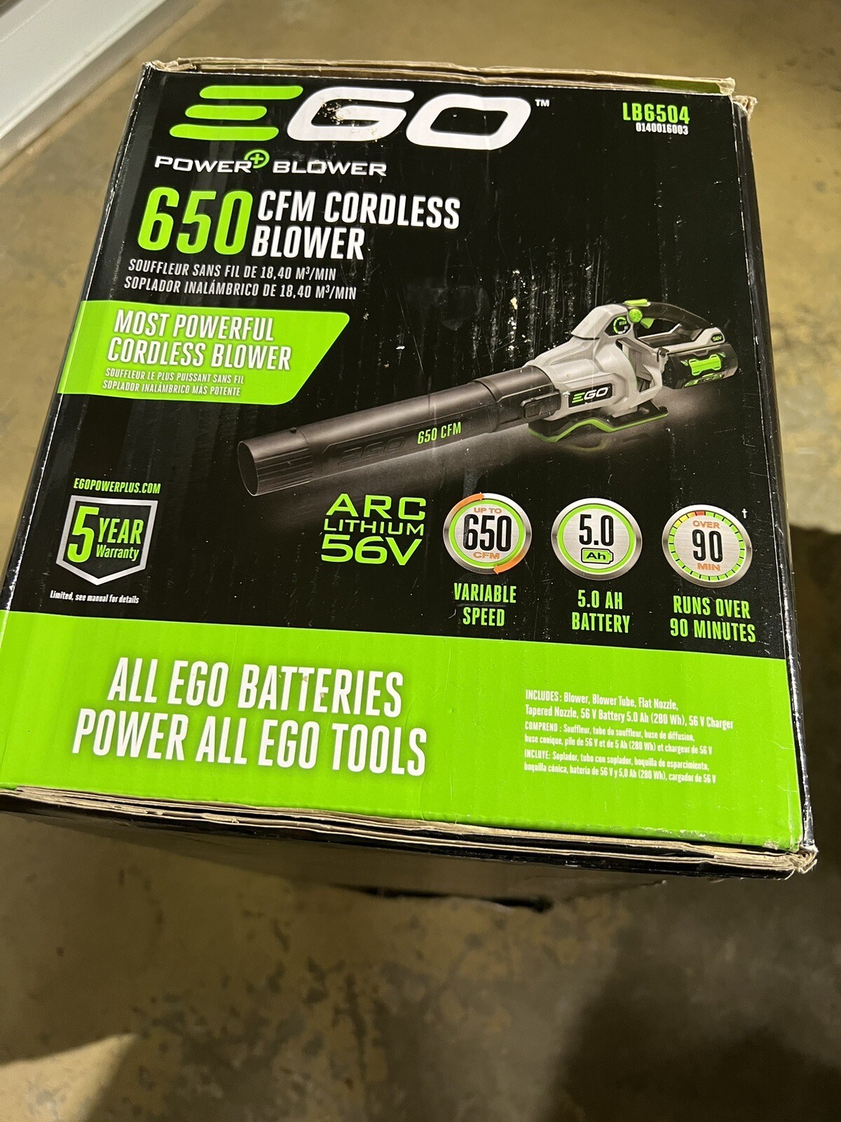 NEW Ego POWER+ 56V 650CFM VariableSpeed Handheld Leaf Blower Model LB6504 692042011672 eBay