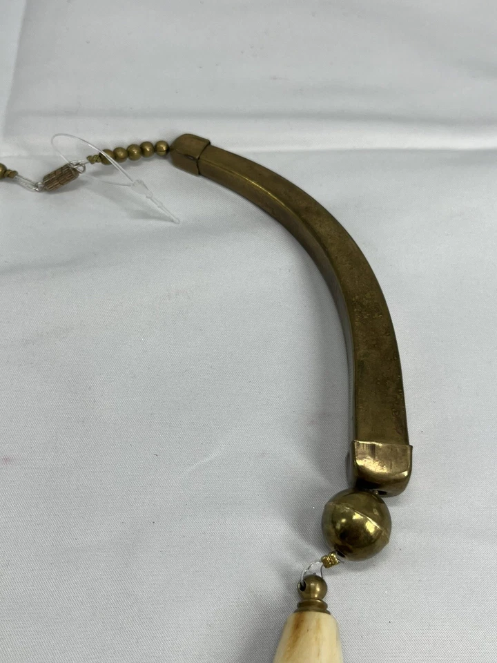 Gargantilla collar hueso real vintage joyería parte posterior madera Foto 4 de 4