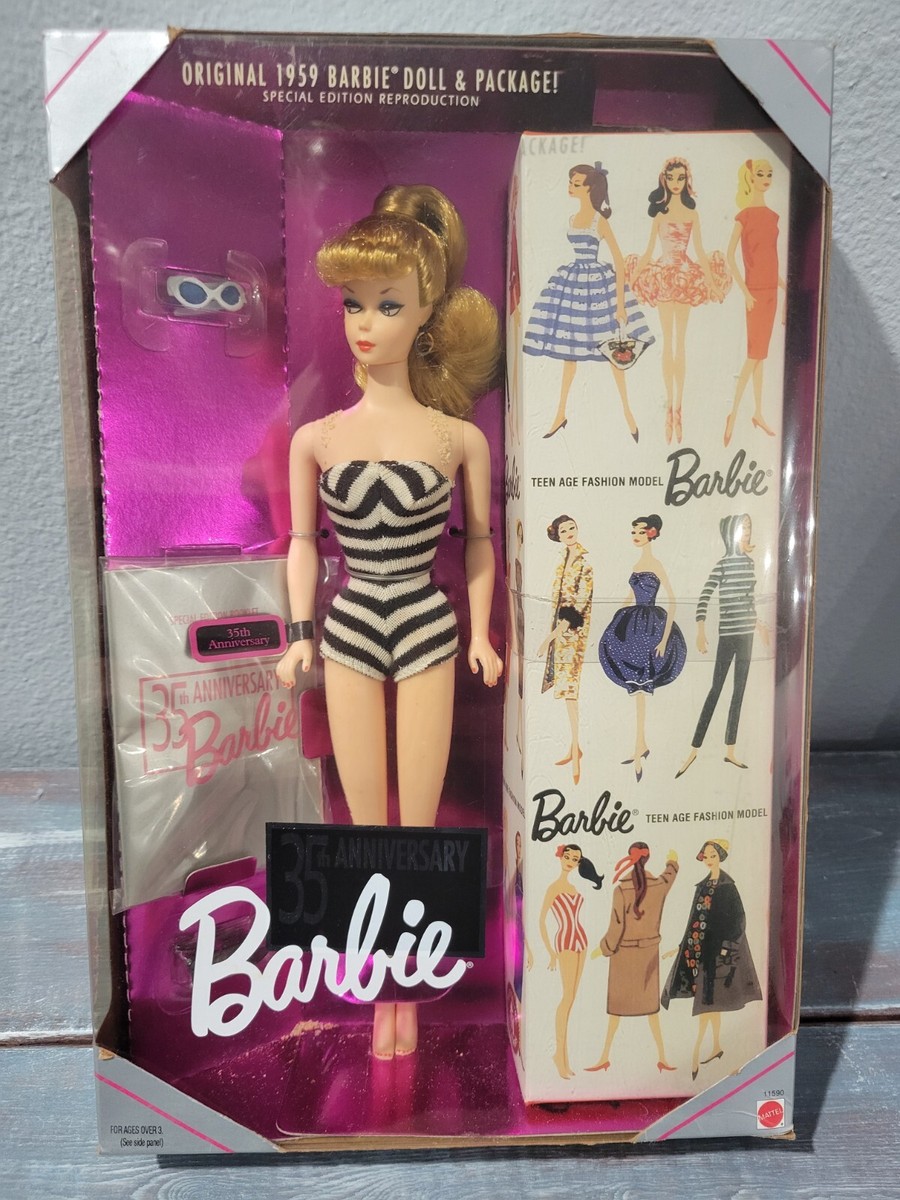 35th ANIVERSARY Barbie オリジナル 1959 未開封 Original 1959 Barbie Doll 35th Anniversary Special Edition