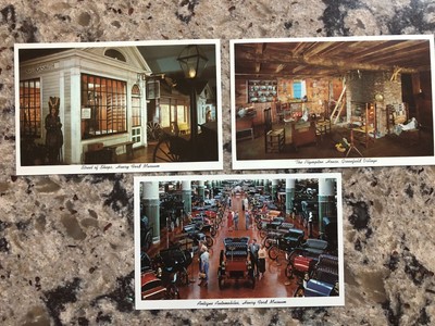 3 Vtg Henry Ford Museum and Greenfield Village Postcards - Glossy - Curt Teich