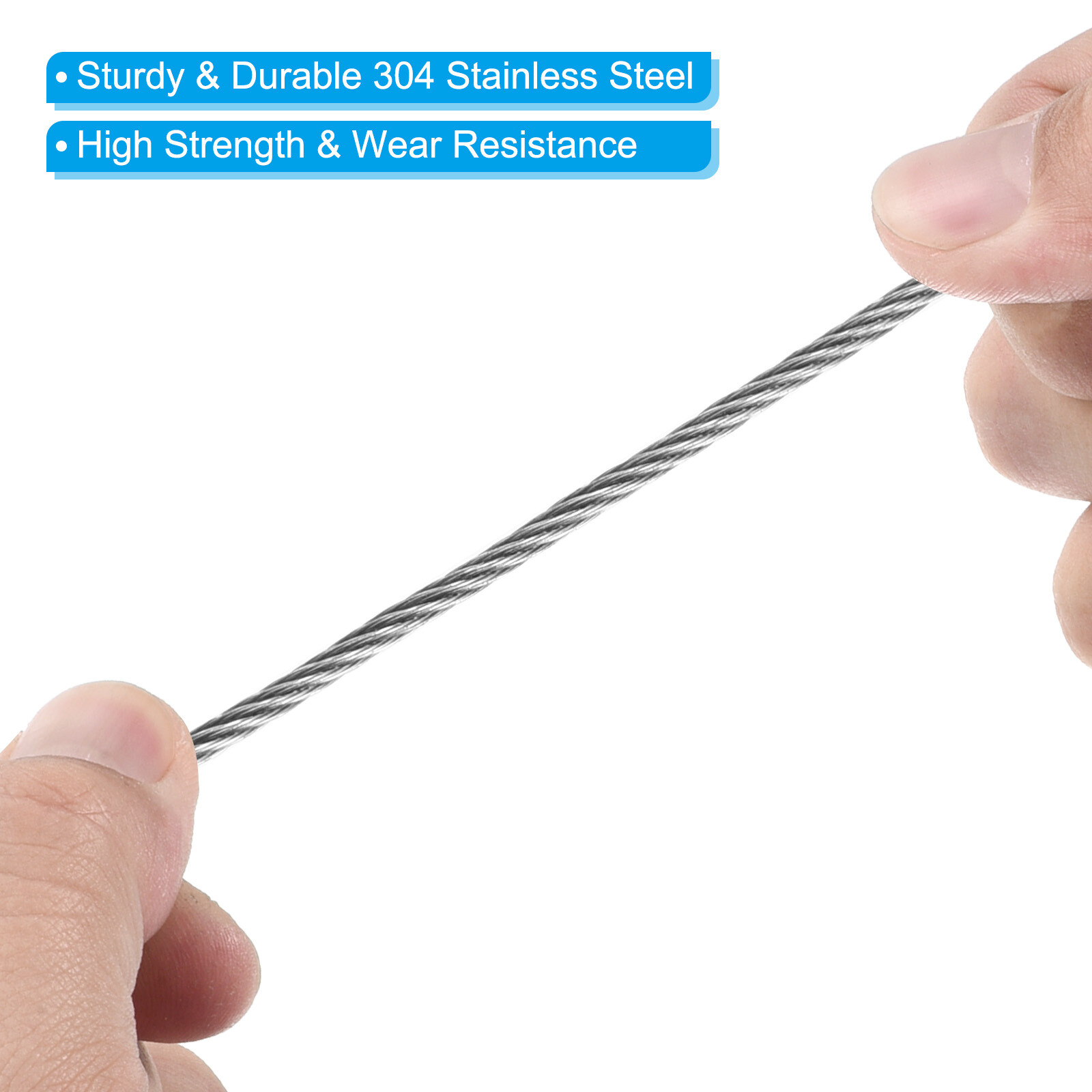 6Pcs 20" Stage Lights Safety Cable 304 Stainless Steel 1mm Dia Security