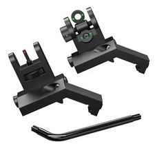 Tactical Fiber Optics Iron Sights 45 Degree Offset Flip-up Front and Rear Sights