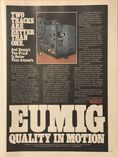 1978 Eumig 910 Super 8 Projector PRINT AD Two Tracks Better Than One VTG 1970s
