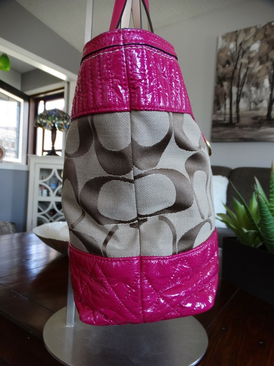 COACH Poppy Signature tote Quilted leather 18676 | eBay