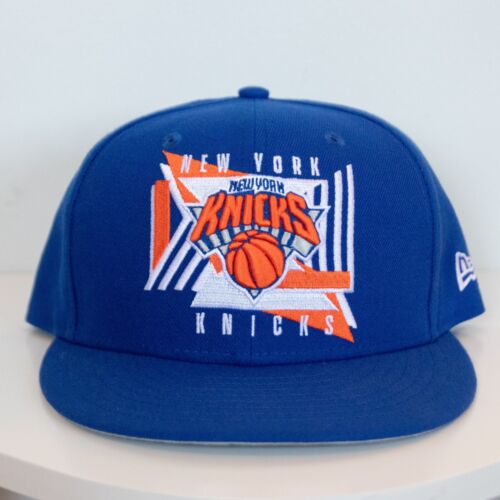 NWOT New York Knicks Adult New Era Blue Shapes 9FIFTY Snapback Hat One Size - Afbeelding 1 van 5