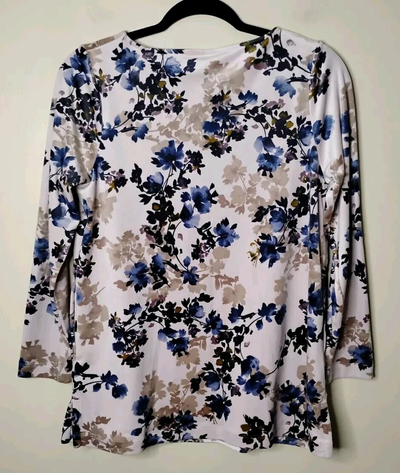 Nuevo con etiquetas Pure Jill J.Jill Floral Terciopelo Top Bolsillos Talla XSP Femenino Cottagecore Foto 4 de 4
