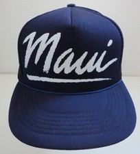 Vintage MAUI Blue Foam Mesh Snapback Trucker Hat