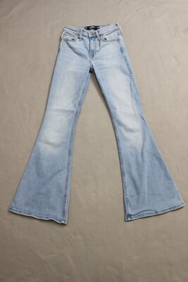 Hollister teen girls size 24x30 denim high rise flare stretch jeans