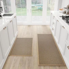 SUMLANS Kitchen Mat Set of 2 PCS Cushioned Non Slip Rugs for Kitchen Floor Ab...