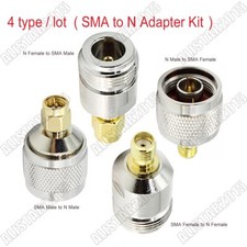 4 Type/Lot SMA Male Female to N Type Plug Jack Adapter RF Coaxial Connector Kit